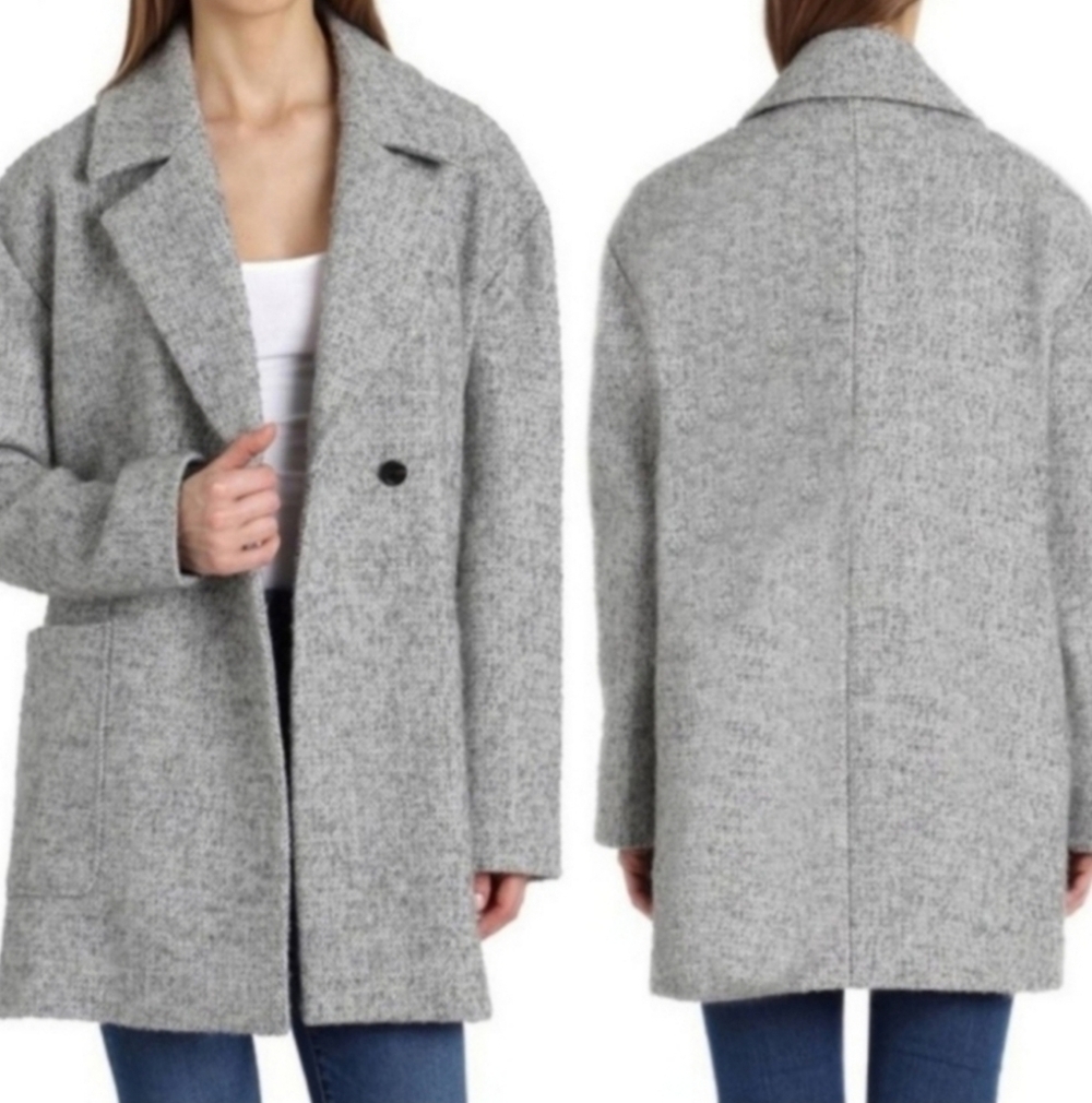 AVEC LES FILLES Herringbone Wool Coat Size Large